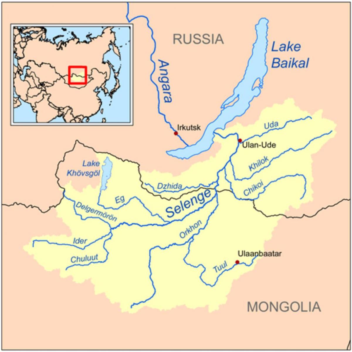 peta Mongolia sungai