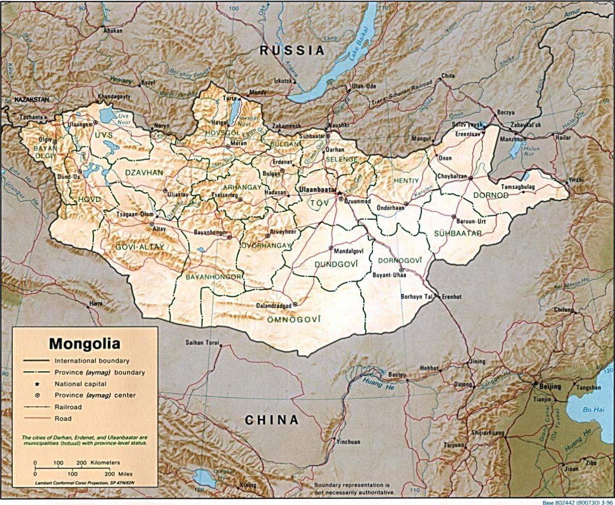 Mongolia peta geografi