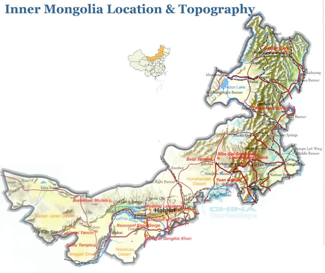 Mongolia pedalaman peta