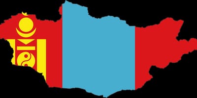 Peta Mongolia bendera