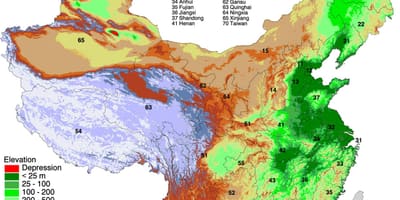 Peta ketinggian Mongolia