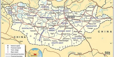 Mongolia pelancong peta